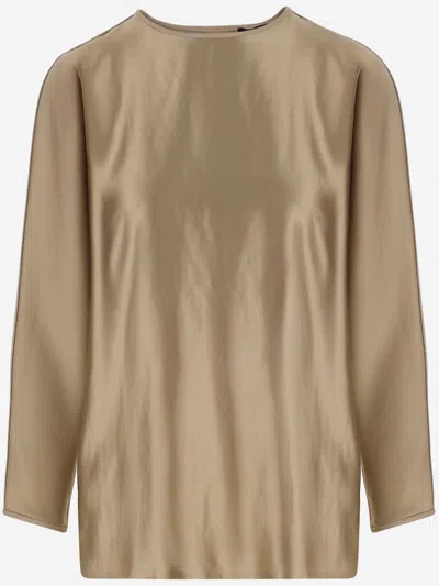 Giorgio Armani Golden Shiny Effect Silk Top