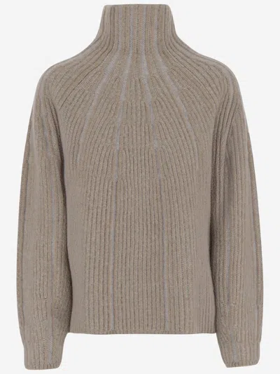 Giorgio Armani Wool And Cashmere Blend Sweater In Brown