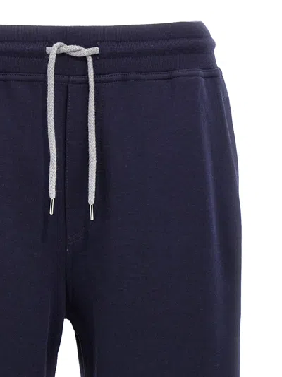 Brunello Cucinelli Men Cotton Blend Joggers In Blue