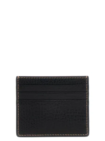 Brunello Cucinelli Compact Textured Cardholder Contrast Stitching