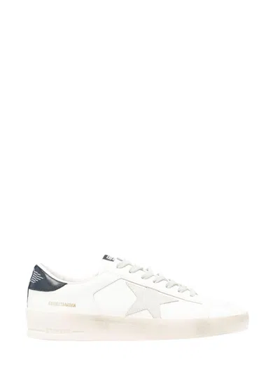 Golden Goose Stardan Sneakers With Ice-gray Suede Star And Glossy Black Leather Heel Tab In Multi