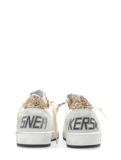 Golden Goose Ballstar Leather Upper And Toe Glitter Star And Heel Suede Spur Shoes