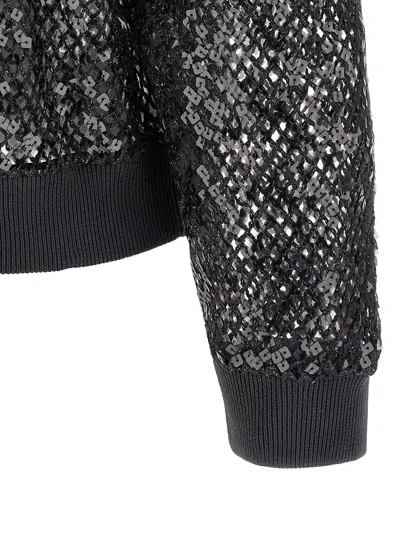 Brunello Cucinelli Dazzling Net Embroidery Sweaters And Cardigans Gray