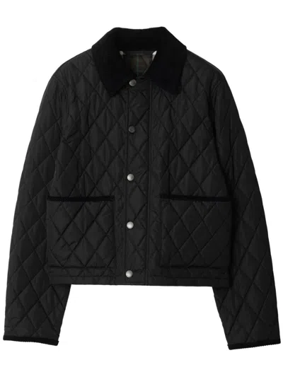 Burberry Check Lining Quilted Nylon Dorset Jacket Clothing In Black