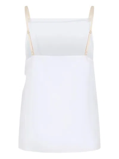 Carven Spaghetti Strap Top In Soft Polyester-silk Blend