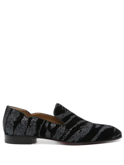Christian Louboutin Sparkling Loafers With Leather Sole And Round Toe