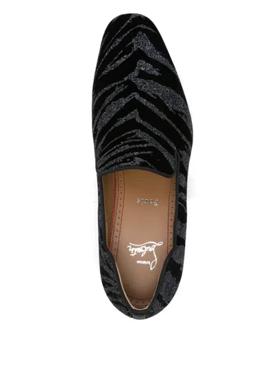 Christian Louboutin Sparkling Loafers With Leather Sole And Round Toe