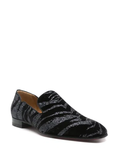 Christian Louboutin Sparkling Loafers With Leather Sole And Round Toe