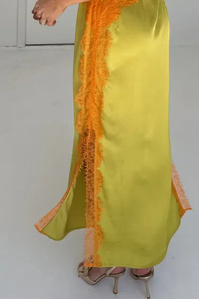 Never Fully Dressed Olive And Orange Lace Clio Dress