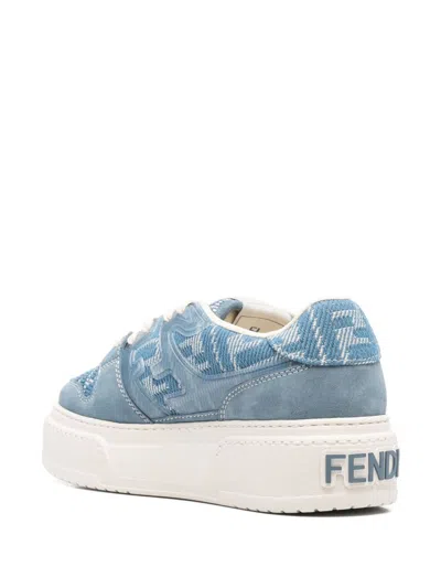 Fendi Low-top Sneakers With Contrast Stitching And Platform Sole