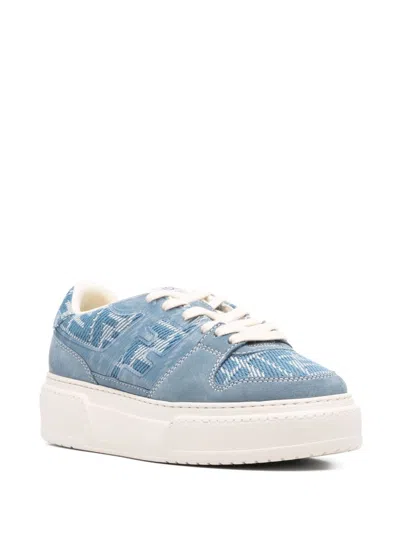 Fendi Low-top Sneakers With Contrast Stitching And Platform Sole