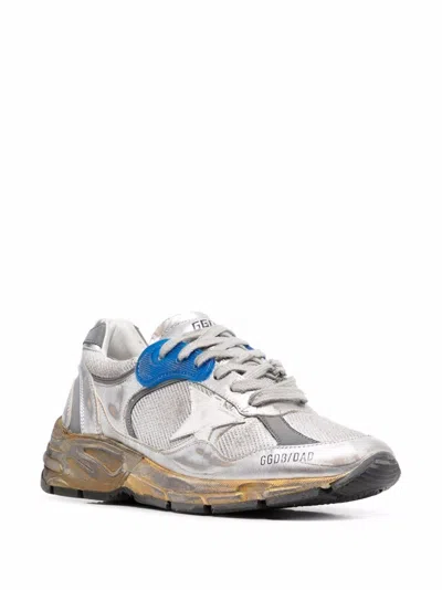 Golden Goose Women Running Dad Net And Laminated Upper Leather Star Laminated Spur Distressed