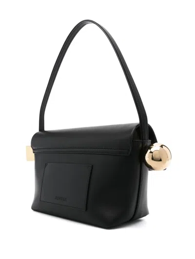 Jacquemus Rond Carr Leather Crossbody Bag In Black