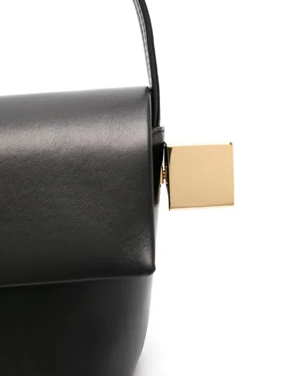 Jacquemus Rond Carr Leather Crossbody Bag In Black