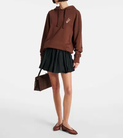 Gianvito Rossi Amelia Suede-trimmed Organza Ballet Flats In Brown