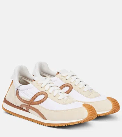 Loewe Flow Runner Leather-trimmed Shell And Suede Sneakers