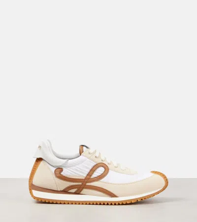 Loewe Flow Runner Leather-trimmed Shell And Suede Sneakers