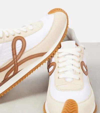 Loewe Flow Runner Leather-trimmed Shell And Suede Sneakers
