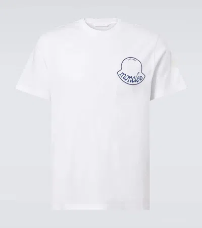 Moncler Printed T-shirt In Cotton In White