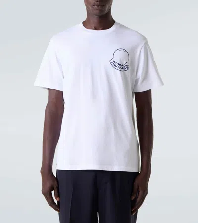 Moncler Printed T-shirt In Cotton In White