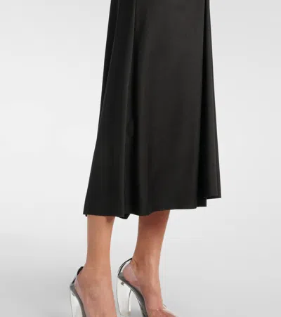 Victoria Beckham Womens Gathered Short-sleeve Stretch-woven Midi Dress Black