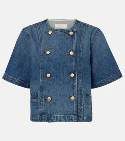 Ulla Johnson The Serge Short Sleeve Jacket In Danube In Blue