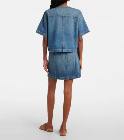 Ulla Johnson The Serge Short Sleeve Jacket In Danube In Blue