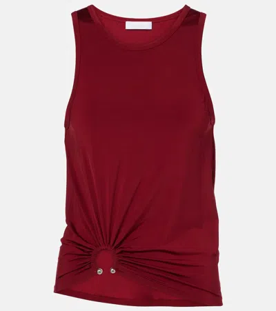 Rabanne Stretch Viscose Top Metal Embellishments In Red