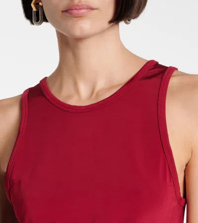 Rabanne Stretch Viscose Top Metal Embellishments In Red