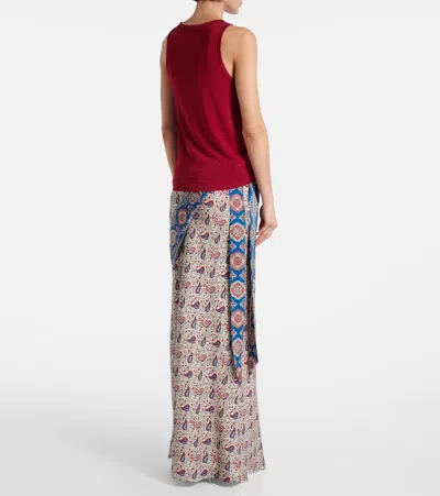 Rabanne Stretch Viscose Top Metal Embellishments In Red