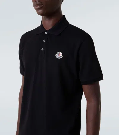 Moncler Logo Patch Cotton Piquet Polo Shirt