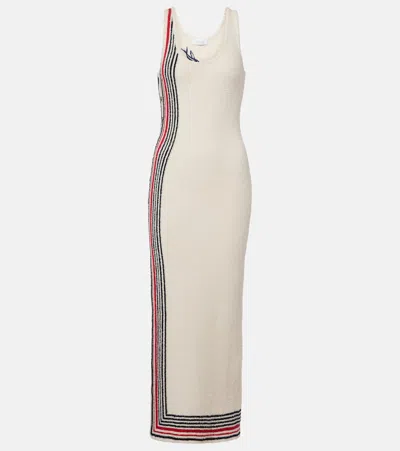 Rabanne Scoop-neck Stripe Button-side Maxi Dress