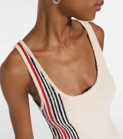 Rabanne Scoop-neck Stripe Button-side Maxi Dress