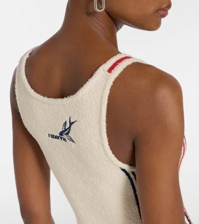 Rabanne Scoop-neck Stripe Button-side Maxi Dress