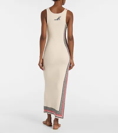 Rabanne Scoop-neck Stripe Button-side Maxi Dress