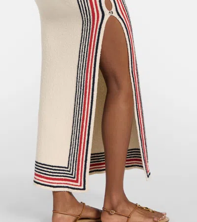 Rabanne Scoop-neck Stripe Button-side Maxi Dress