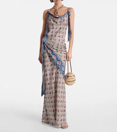 Rabanne Paisley-print Satin Top In Bandana Cream