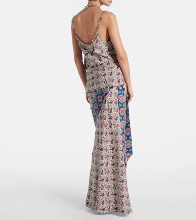 Rabanne Paisley-print Satin Top In Bandana Cream