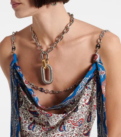 Rabanne Paisley-print Satin Top In Bandana Cream