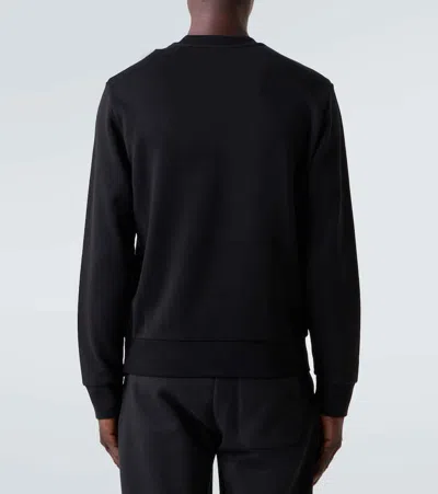 Moncler Logo Patch Cotton Sweatshirt In Black
