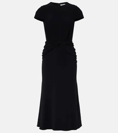 Alexander Mcqueen Twist-front Draped Crepe Midi Dress