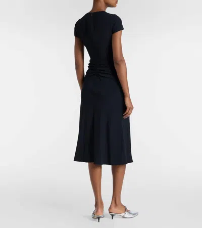 Alexander Mcqueen Twist-front Draped Crepe Midi Dress