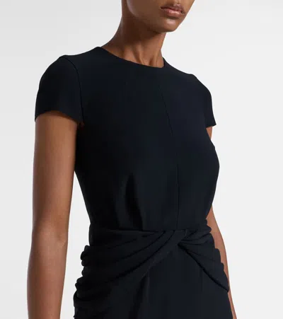 Alexander Mcqueen Twist-front Draped Crepe Midi Dress