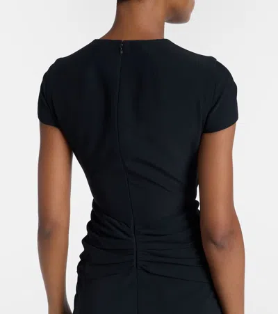 Alexander Mcqueen Twist-front Draped Crepe Midi Dress