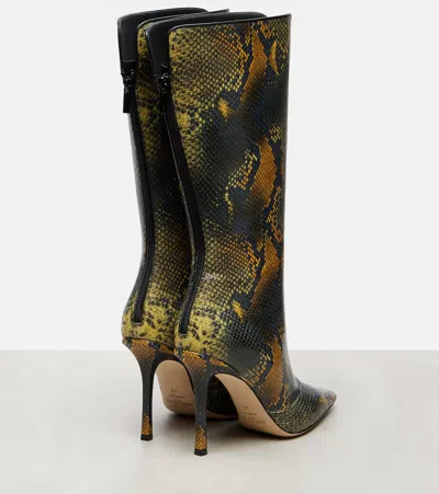 Jimmy Choo The Boot 100 Snake-effect Knee-high Boots