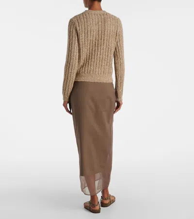 Brunello Cucinelli Net Sweater With Crew Neck And Open-knit Design