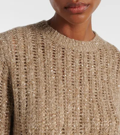 Brunello Cucinelli Net Sweater With Crew Neck And Open-knit Design