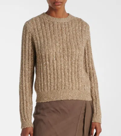 Brunello Cucinelli Net Sweater With Crew Neck And Open-knit Design