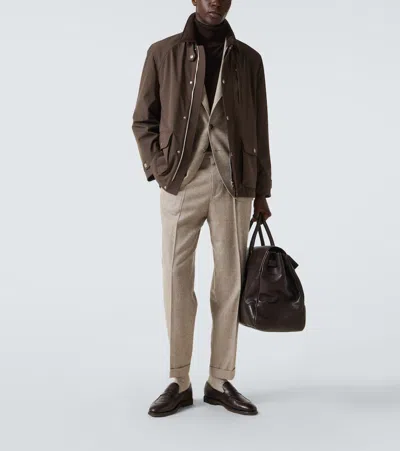 Brunello Cucinelli Leather Slip-on Loafers Rubber Sole In Burgundy