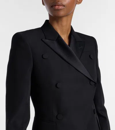 Alexander Mcqueen Double-breasted Wool-blend Blazer In Black